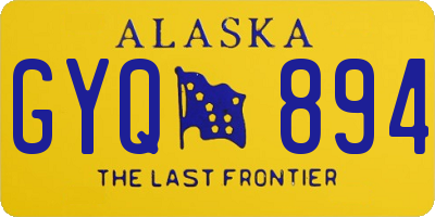 AK license plate GYQ894