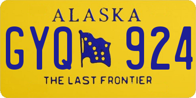 AK license plate GYQ924