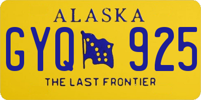 AK license plate GYQ925