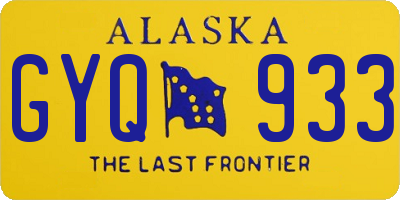 AK license plate GYQ933