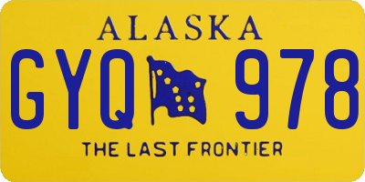 AK license plate GYQ978