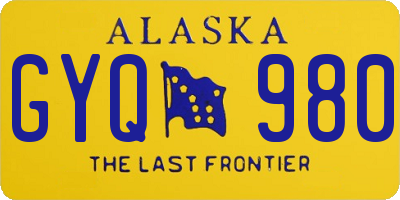 AK license plate GYQ980