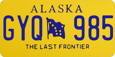 AK license plate GYQ985