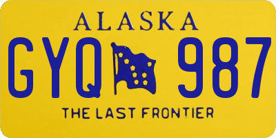 AK license plate GYQ987