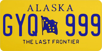 AK license plate GYQ999