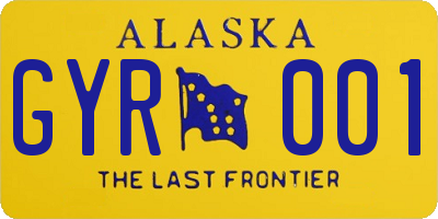 AK license plate GYR001