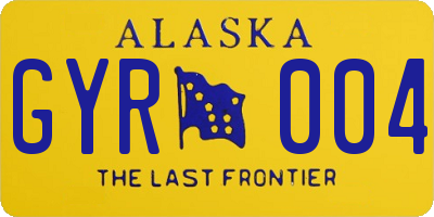 AK license plate GYR004