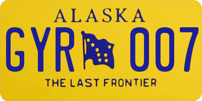 AK license plate GYR007