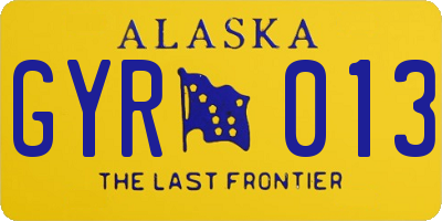 AK license plate GYR013