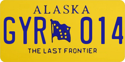 AK license plate GYR014