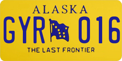 AK license plate GYR016