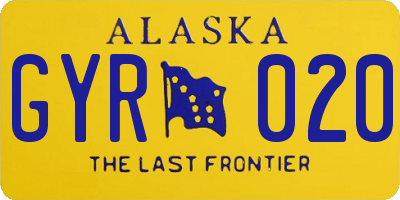 AK license plate GYR020