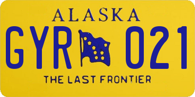 AK license plate GYR021