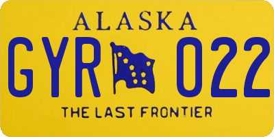 AK license plate GYR022