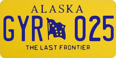 AK license plate GYR025