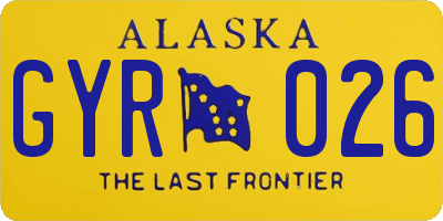 AK license plate GYR026