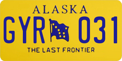 AK license plate GYR031
