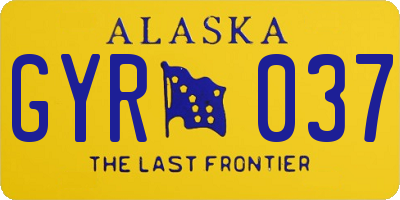AK license plate GYR037