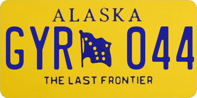 AK license plate GYR044
