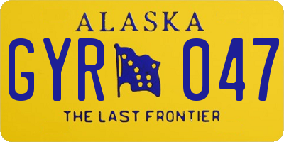 AK license plate GYR047