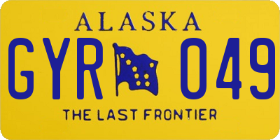 AK license plate GYR049