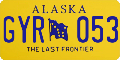 AK license plate GYR053