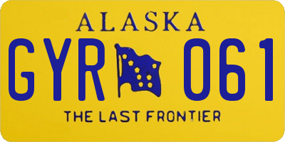 AK license plate GYR061