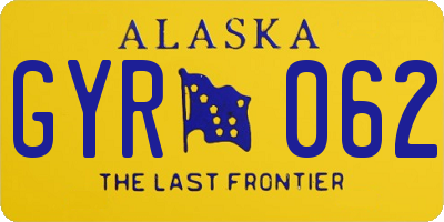 AK license plate GYR062