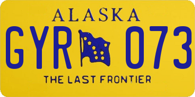 AK license plate GYR073