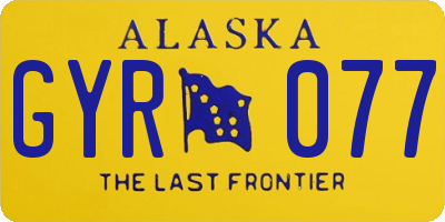 AK license plate GYR077