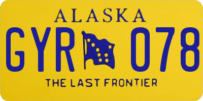 AK license plate GYR078