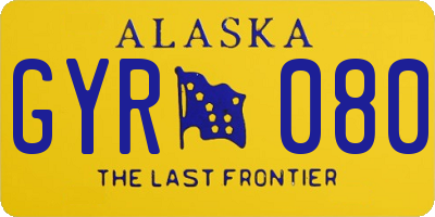 AK license plate GYR080