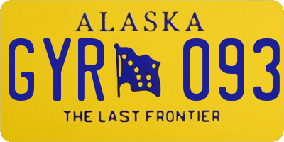 AK license plate GYR093