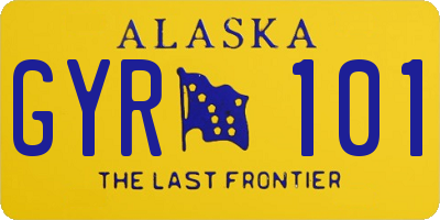 AK license plate GYR101