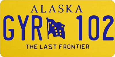 AK license plate GYR102