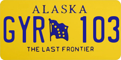 AK license plate GYR103