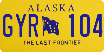 AK license plate GYR104