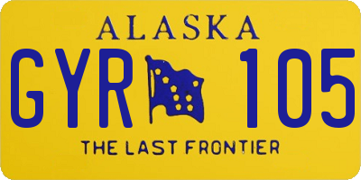 AK license plate GYR105