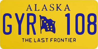 AK license plate GYR108
