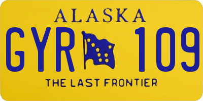 AK license plate GYR109