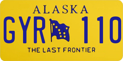 AK license plate GYR110