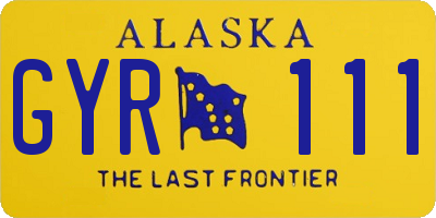 AK license plate GYR111