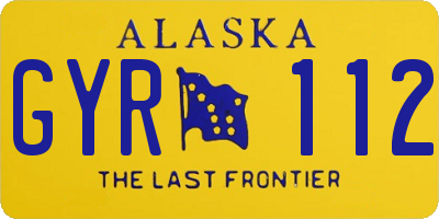 AK license plate GYR112