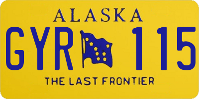 AK license plate GYR115