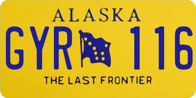 AK license plate GYR116