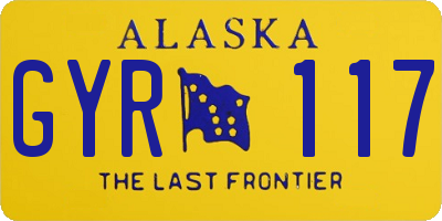 AK license plate GYR117