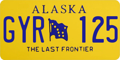 AK license plate GYR125