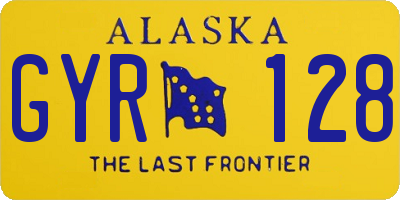 AK license plate GYR128