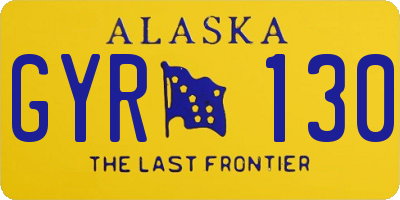 AK license plate GYR130