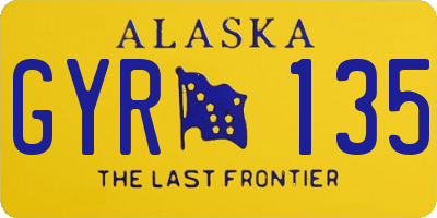 AK license plate GYR135